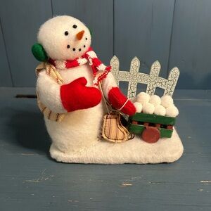 Cheerful Snowman with Red and Green Accents